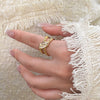 Zircon Full Diamond Knot Chain Strip Index Finger Ring For Women