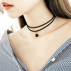 Black Necklace Clavicle Chain Advanced Sense Neckband Necklet Neck Accessories