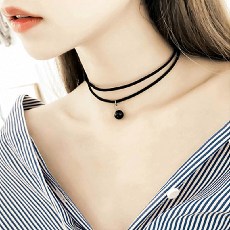 Black Necklace Clavicle Chain Advanced Sense Neckband Necklet Neck Accessories