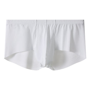 Men's Mid-rise Boxers Ice Silk Solid Color Underwear