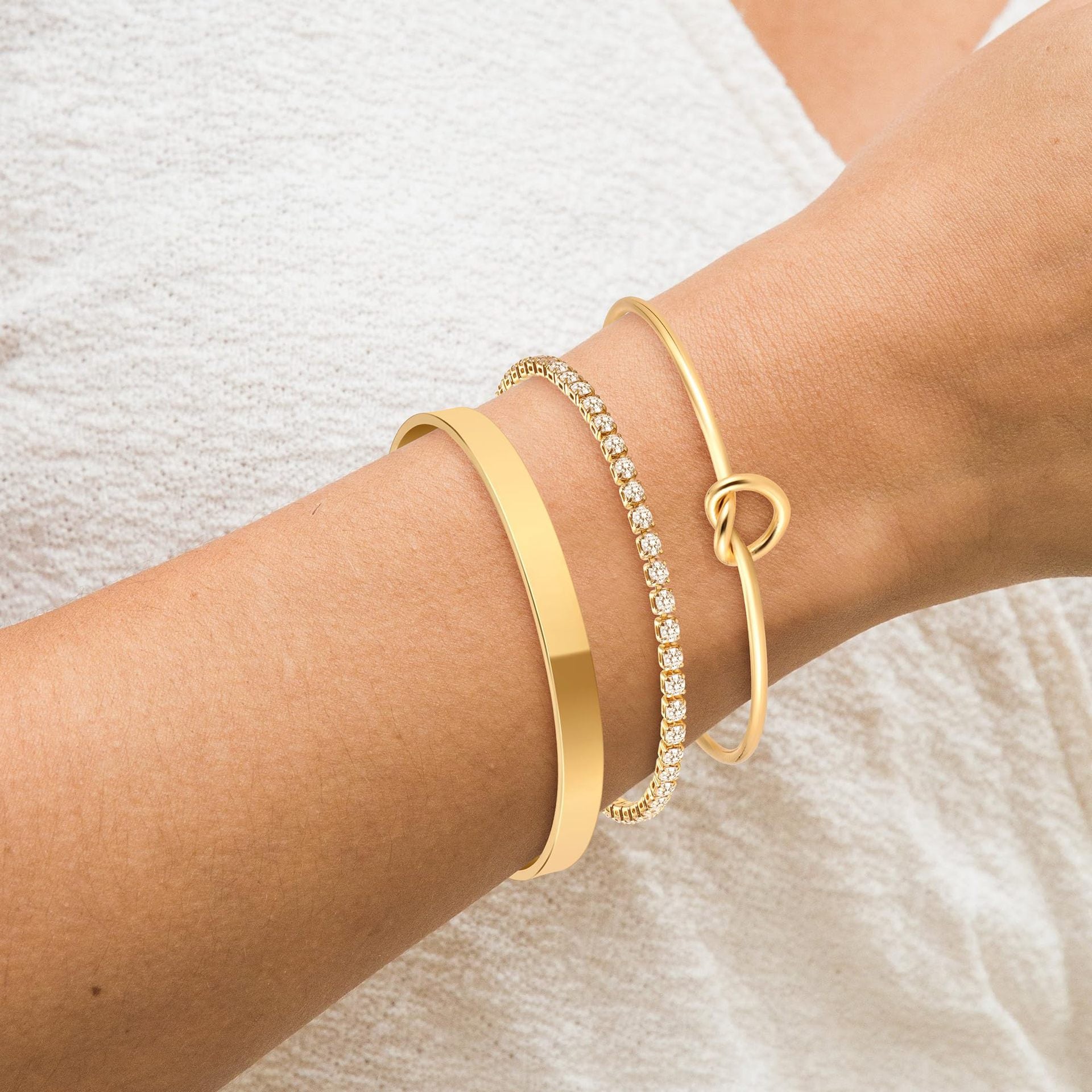 Stainless Steel Heart Knot Bracelet