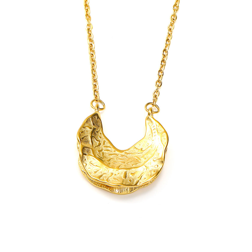 European And American Ins Personality Shaped Hammered Pattern Elegant Necklace Women