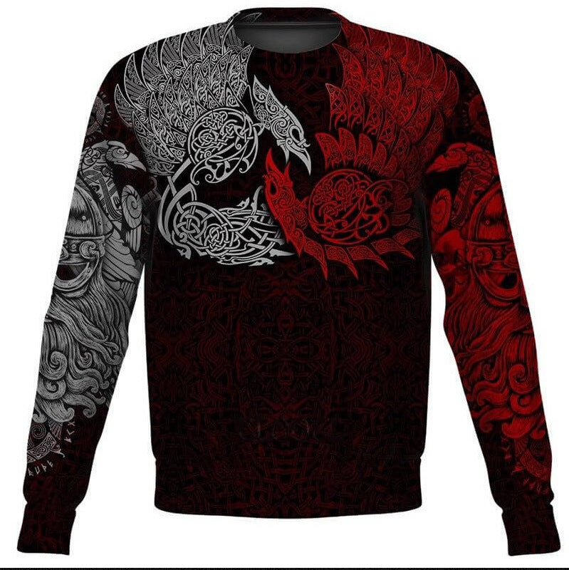 3D Printed Viking Series Pattern Loose Sports And Leisure Pullover Top