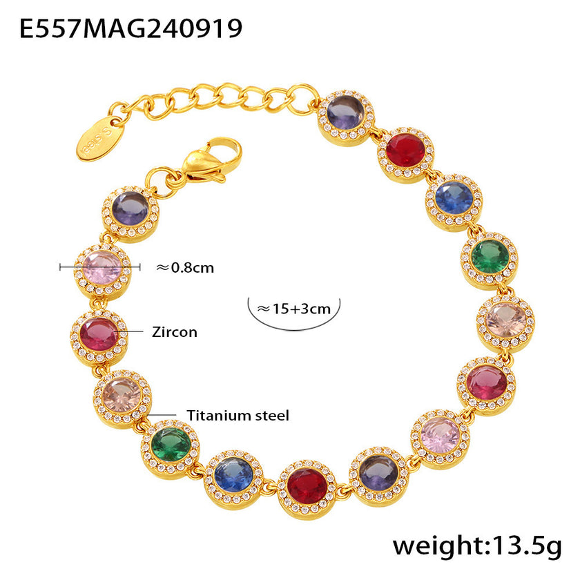 Love Shiny Zircon Stitching Bracelet Light Luxury Temperament