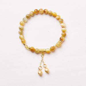 National Style Women's Natural Bodhi Tigereye Blue Crystal High-grade Bracelet