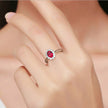 Flower Inlaid ZirconNatural Red Tourmaline Ring For Women