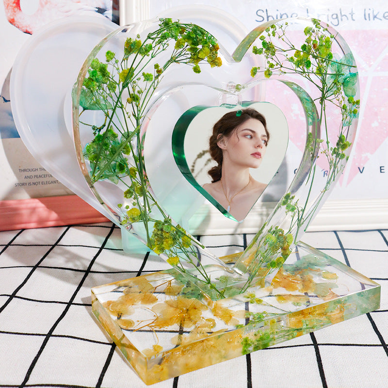 Epoxy Hollow Love Photo Frame Silicone Mold