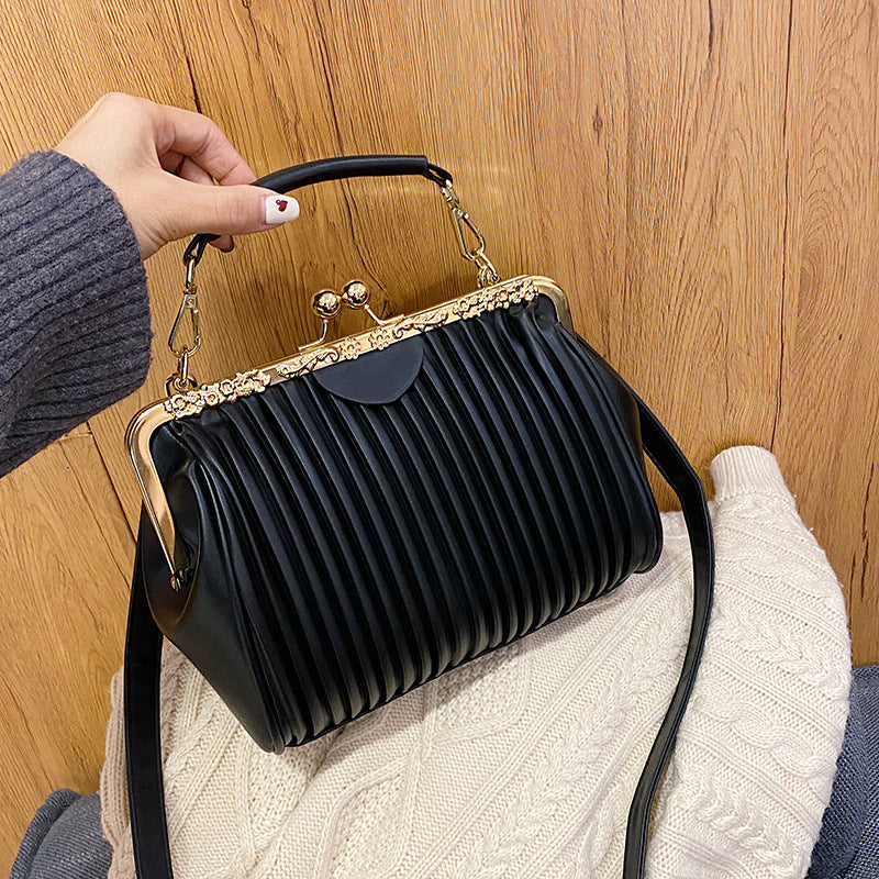 Commuter Shoulder Western Style Pleated Crossbody Bag