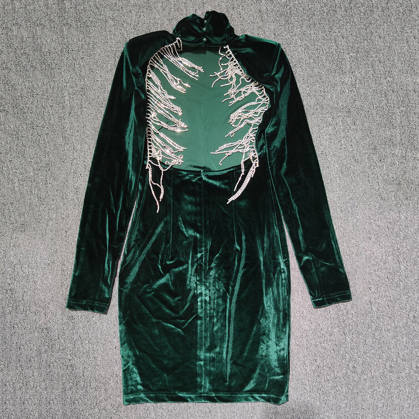 Bandage Dress Sexy Leaky Back Tight Party Dress