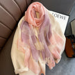Contrast Color Warm Scarf Fashionable Stylish Long Shawl Silk Blended Textile Scarf