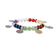 Natural Crystal Seven Chakra Bracelet Yoga Energy Silver Plated