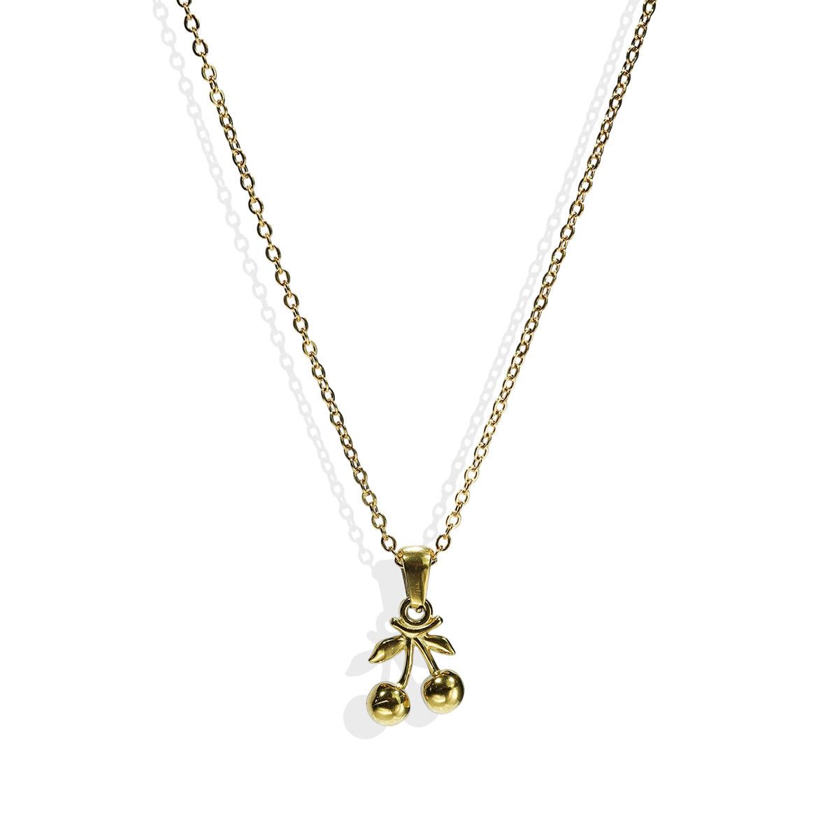 Lxalry 18K Gold Plated Cherry Mirror Jewelry Set  Hypoallergenic Skin  Safe Necklace   Drop Earrings Never Fade Adjustable Luxury Gift For  Evening Wear