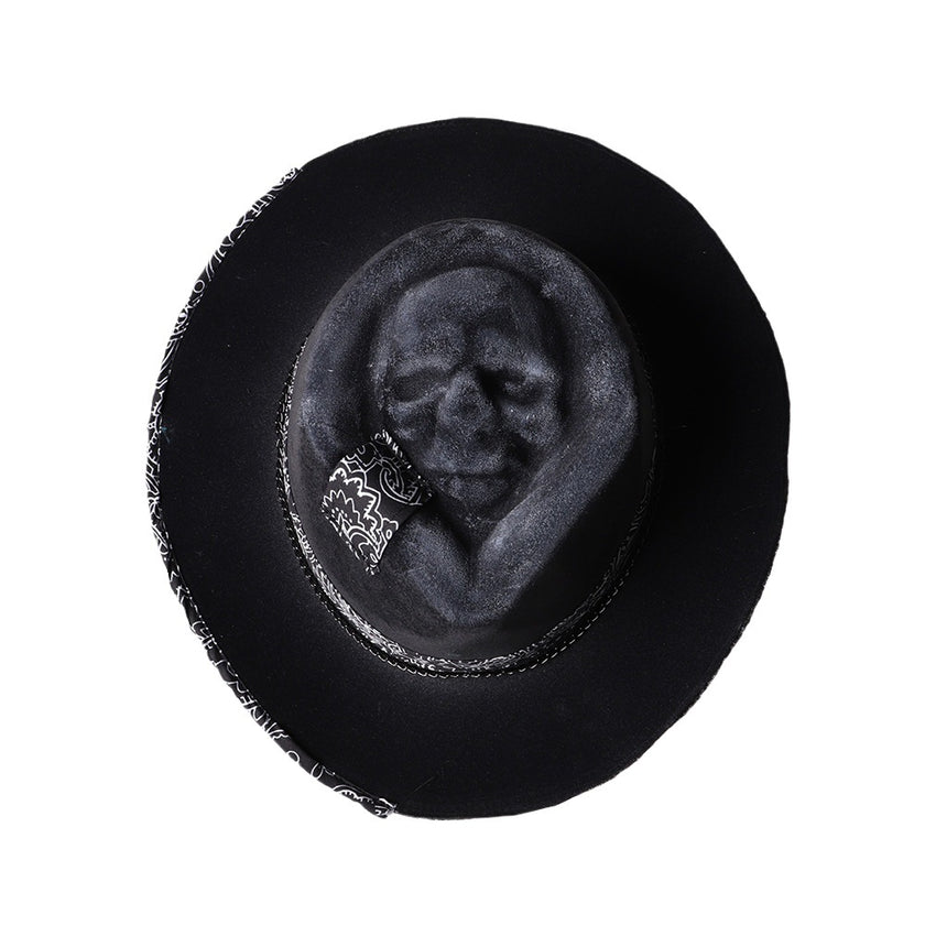 Western Cowboy Hat Handmade Skull Hat