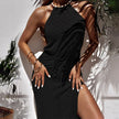 Summer New Beach Dress Women's Solid Color Knitted