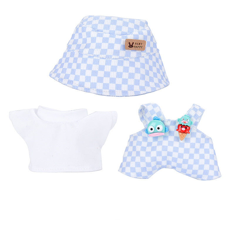 17CM Bucket Hat Underwear Hanging Blouse And Pants Doll Clothes