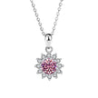 Women's Sterling Silver SUNFLOWER Diamond Pendant Moissanite Necklace