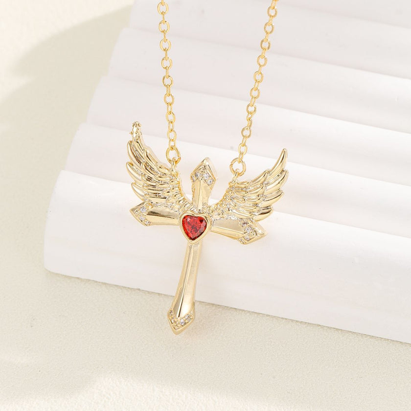 Female Romantic Angel Wings Ornament Cupid Necklace