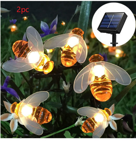 Solar New String Lights 20Led Little Bee Christmas Lanterns Flashing Lights Christmas String Lights Garden Decoration Lights