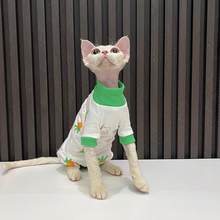 Spring And Autumn Hairless Cat All-inclusive Anti-lint Sleeved Cat Clothes