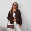Short Pearl Buckle Artificial Mink Fur Sweater Coat For Women