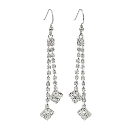 Diamond  High-grade Earrings Niche Personality Long Fringe