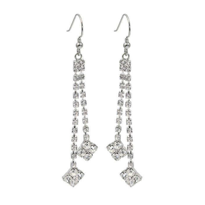Diamond  High-grade Earrings Niche Personality Long Fringe