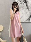 Ice Silk Knitted Dress Classic Style Sleeveless