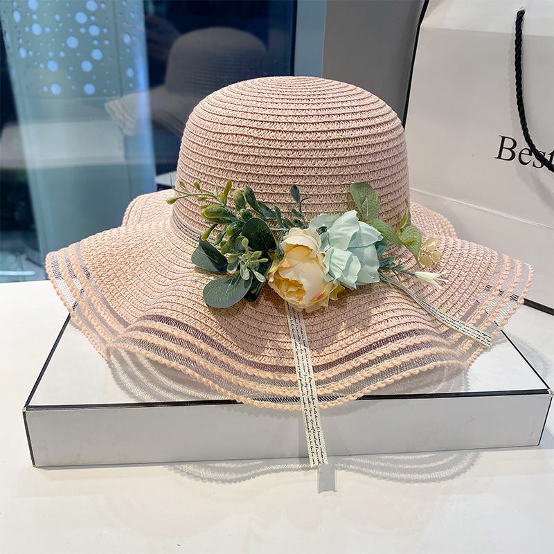 Straw Hat Women Sweet Big Brim Seaside Beach