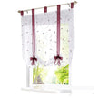 Embroidered Pastoral Adjustable Curtain Rod Ribbon Roman Window Screen