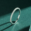 Sterling Silver Simple Row Diamond Ring Women