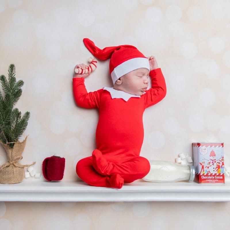 Christmas Theme Red Romper Photography Suit