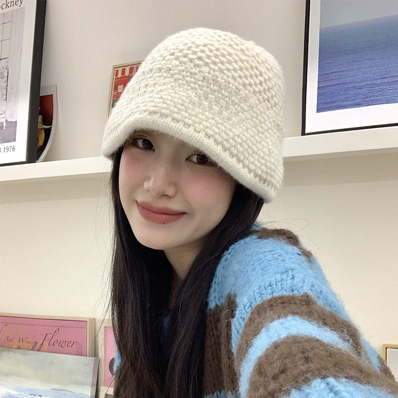 Loose Wool Knitted Warm Wool Bucket Hat