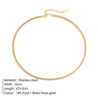 Box Chain Bare Gold Plated Necklace Stainless Steel