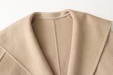 French Cape Style Full Hand Sewing Tribute Needle Small Hooded Wool Reversible Woolen Coat