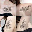 Sketch Flower Tattoo Sticker Black And White Scar Cover Up Rose Temporary Tattoo Sticker Package
