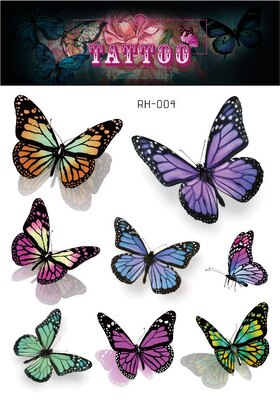 Waterproof Glitter Butterfly Tattoo Stick Gradient Tattoo
