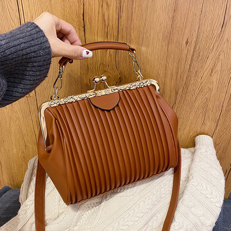 Commuter Shoulder Western Style Pleated Crossbody Bag