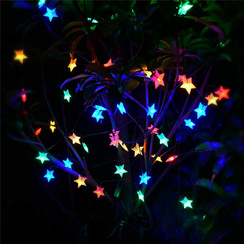 Solar Powered Star Fairy String LED Lights Waterproof Xmas Garden Outdoor Decor