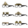6pcs-12pcs Black Gold 3D Glasses 2024 Happy New Year Children Kids Party Photograph Decoration Props