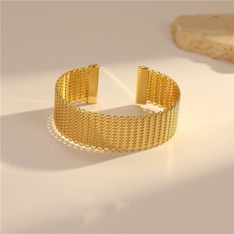 European And American Simple And Light Luxury Temperament Ring Open-ended Bracelet