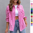 Fashion Ripped Shirt Jacket Female Casual Tops Womens Clothing