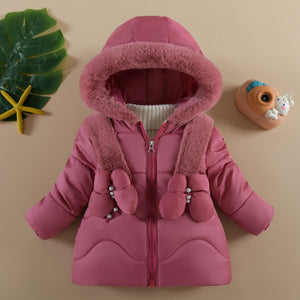 Children's Winter Coat For Girls Aged 1 To 6 Plus Velvet Thickening