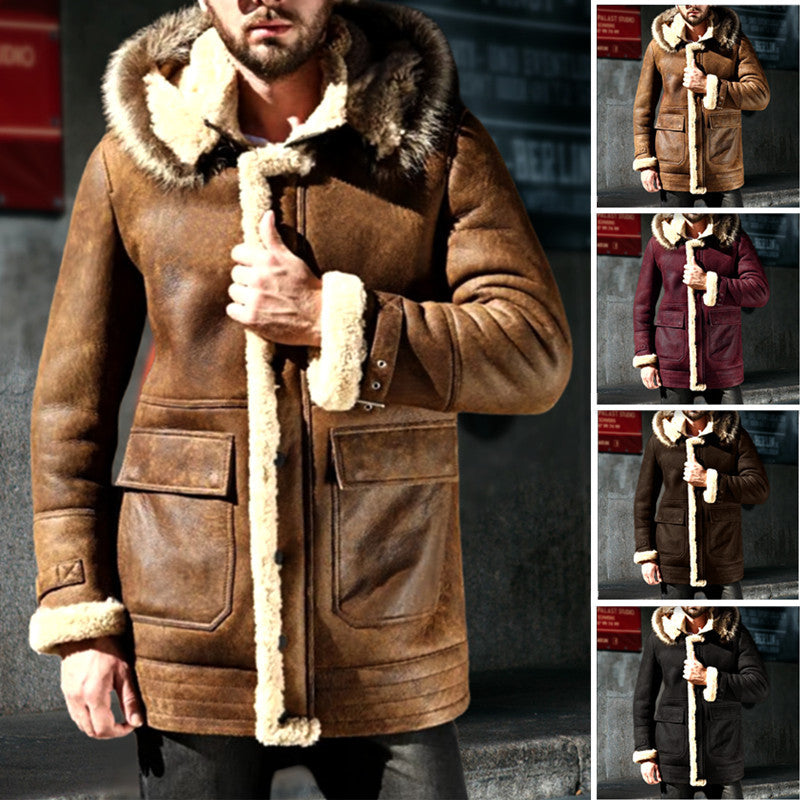 New Leather And Fur Men's Coat