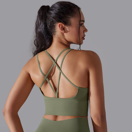 Solid Color Cross Beauty Back Exercise Underwear yoga