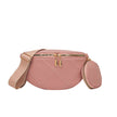 Soft Leather Textured Small Saddle Diamond Crossbody Waist Chest Bag