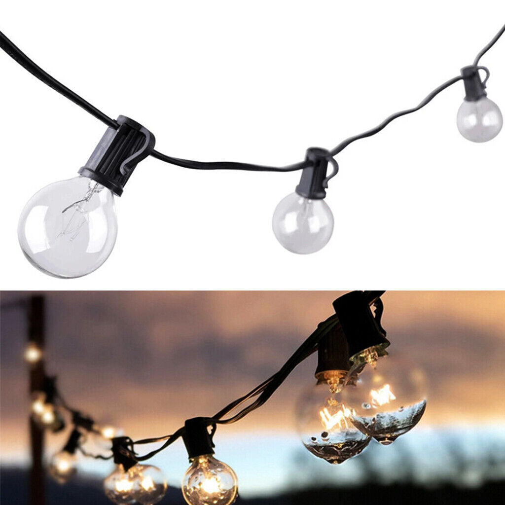 25-50FT Outdoor Festoon Globe String Fairy Lights G40 Bulbs Garden Wedding Home