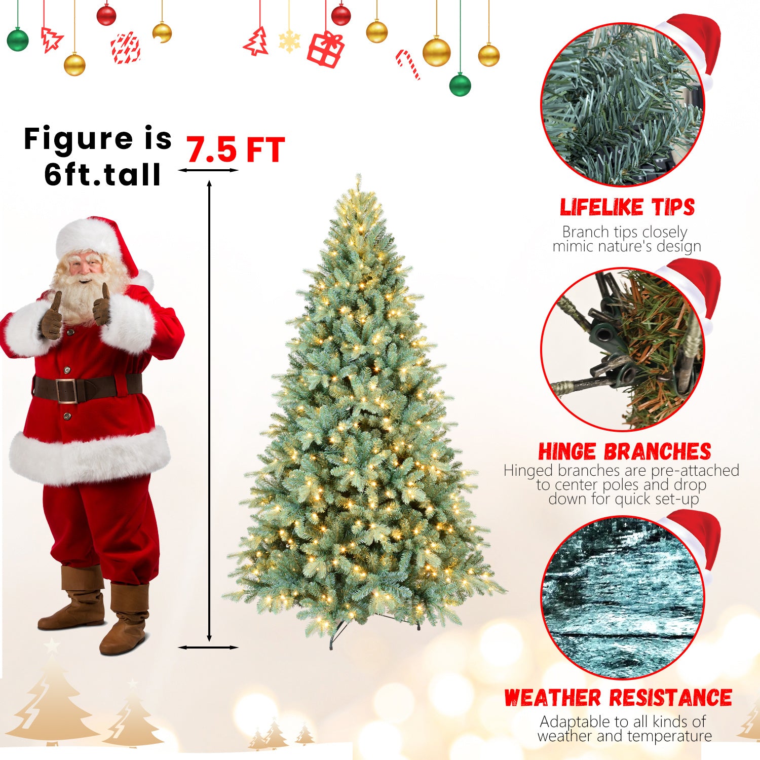 PE, PVC Christmas Tree, Christmas Decorations, With Lights