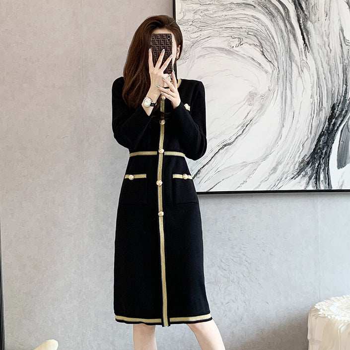 Classic Style Long Slim Knit Dress Women