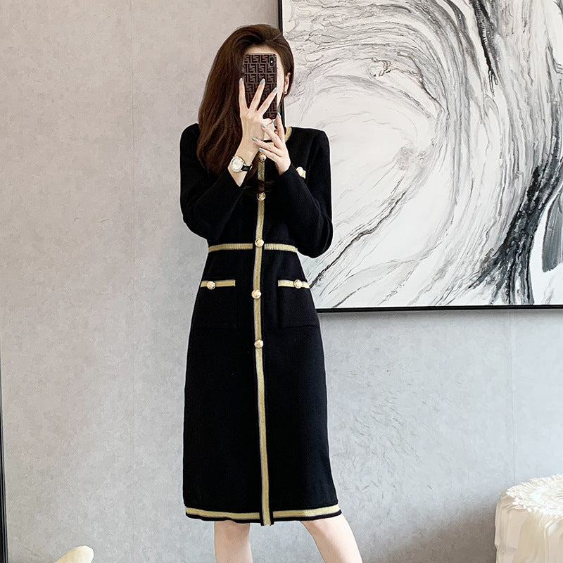 Classic Style Long Slim Knit Dress Women