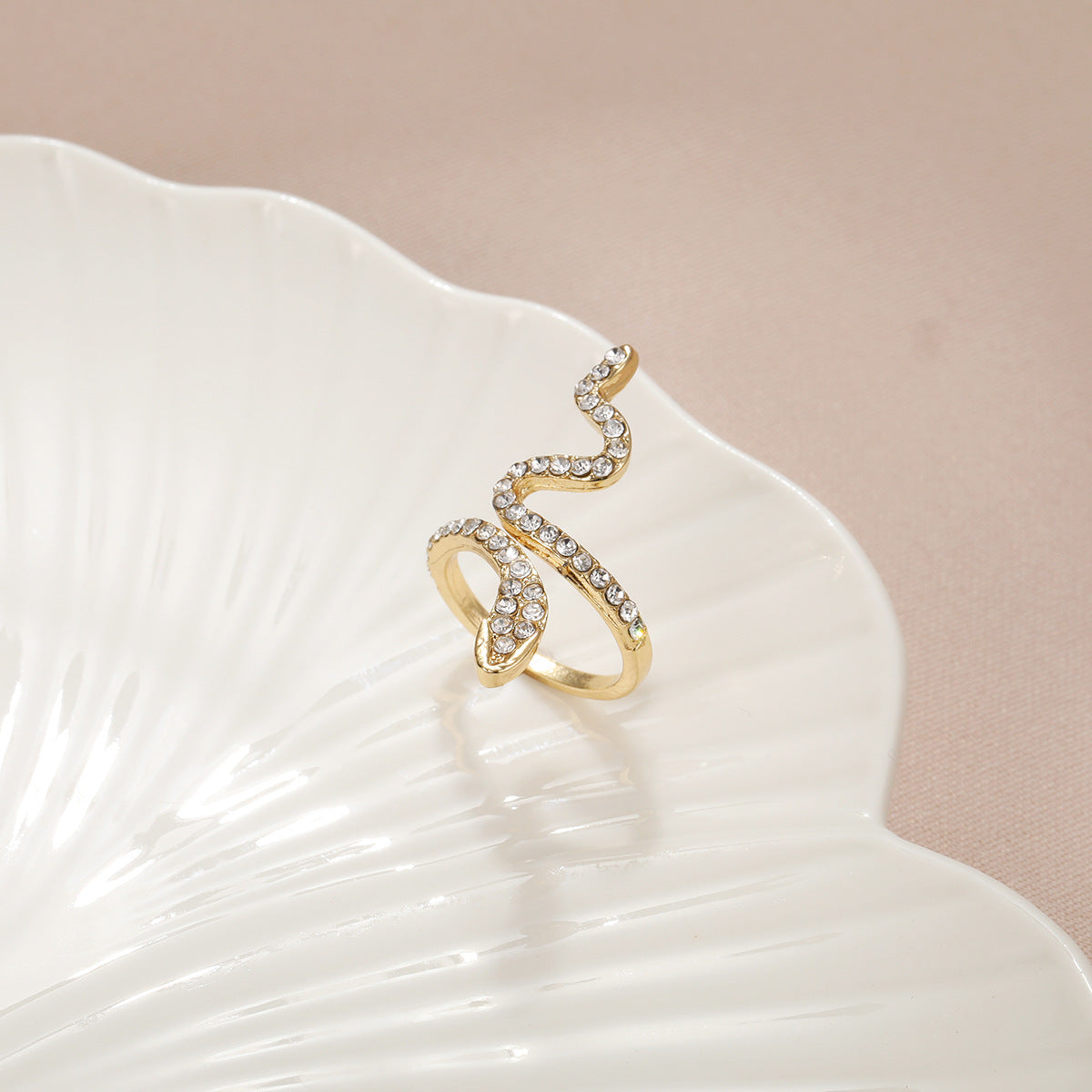 Rhinestone Snake Ring For Women Special-interest Design
